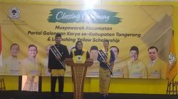 Ketua DPD Partai Golkar Kabupaten Tangerang Intan Nurul Hikmah, resmi menutup rangkaian Musyawarah Kecamatan (Muscam) 29 Pengurus Kecamatan (PK) se-Kabupaten Tangerang. Minggu, 24 Mei 2026.