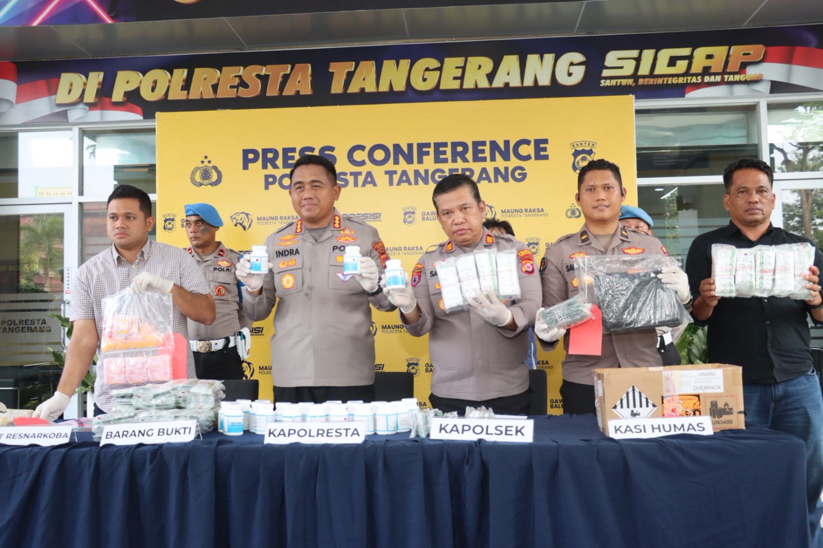 Polresta Tangerang menggelar konfrensi pers pada, Kamis 7 Mei 2026.