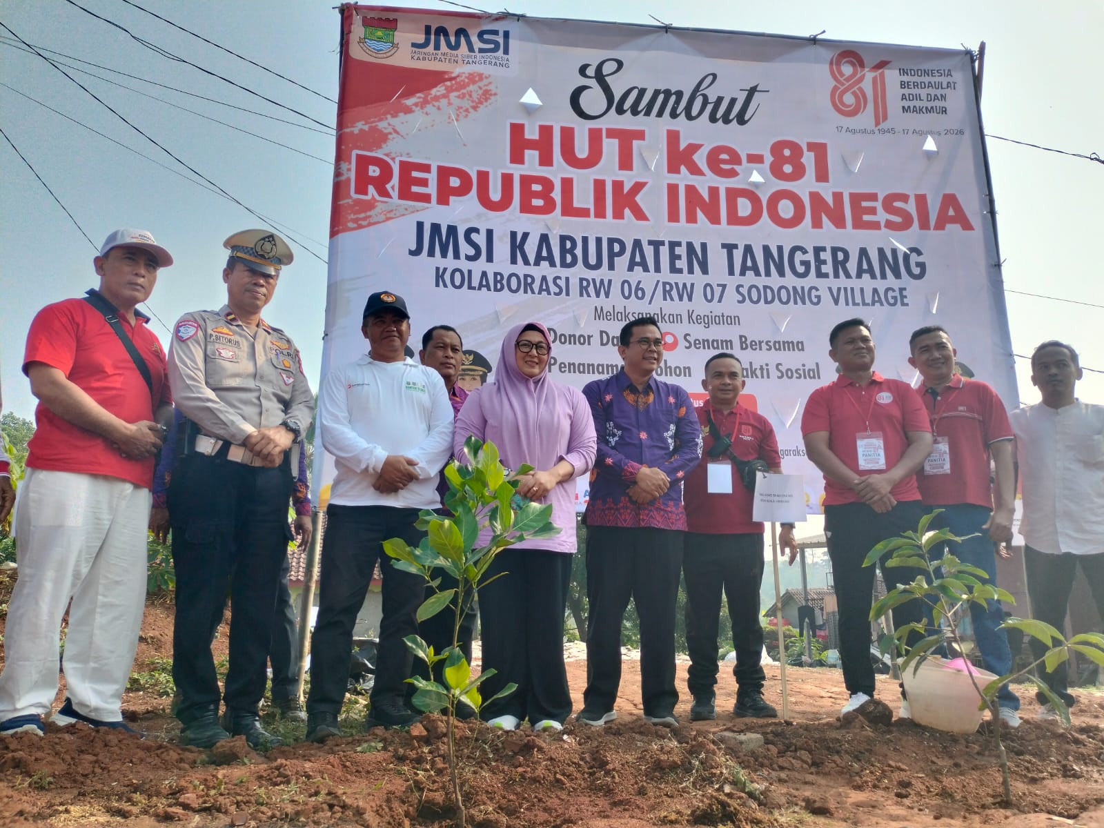 Semarak HUT ke-81 RI, JMSI Kabupaten Tangerang Gelar Baksos hingga Penghijauan