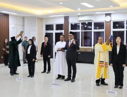 Suasana pelantikan dan pengambilan sumpah jabatan PPAT wilayah kerja Kabupaten Tangerang di Aula PTSL Kantor Pertanahan Kabupaten Tangerang, Kamis (3/9/2026).