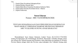 Pemprov Banten Siagakan Layanan Kesehatan Antisipasi Dampak Abu Vulkanik Anak Krakatau