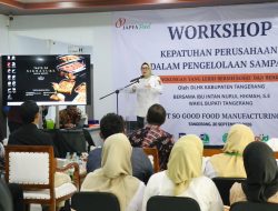 Wakil Bupati Tangerang Intan Nurul Hikmah saat membuka Workshop Kepatuhan Perusahaan dalam Pengelolaan Sampah di Kabupaten Tangerang, Rabu (30/9/2026).