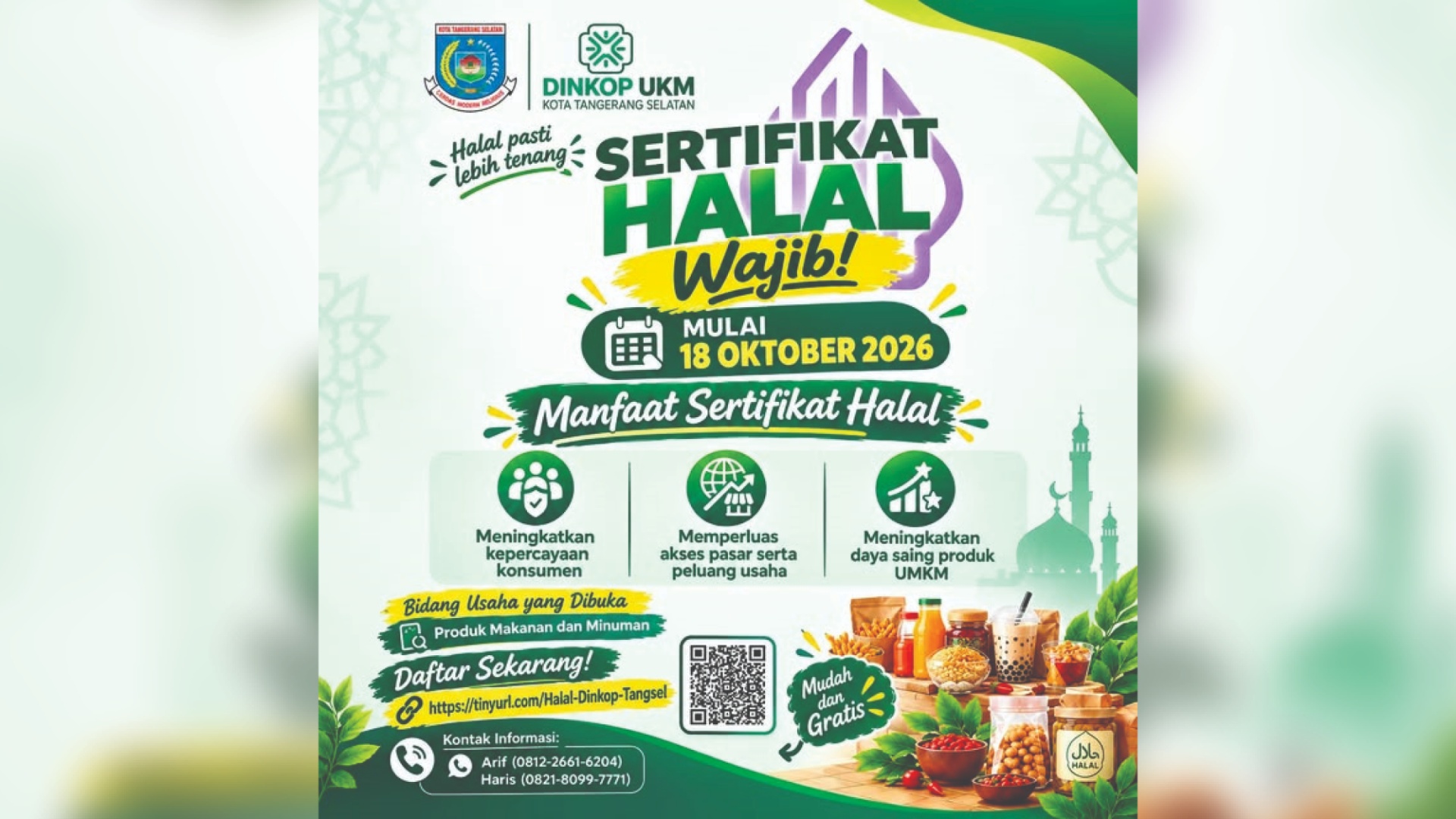 Pemkot Tangsel Buka Sertifikasi Halal Gratis untuk UMKM, Ini Syarat dan Cara Daftarnya